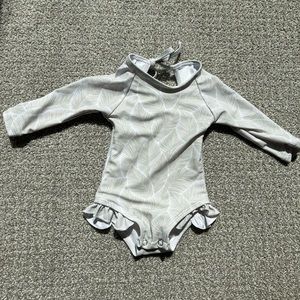 Current Tyed ‘Skye’ Ruffle Rashguard Swimsuit 0-6M